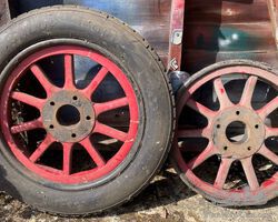 A Pair of Dodge Wooden Wheels