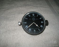 Jaeger 8 Jour Side Wind Car Clock Black Dial