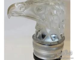 Lalique Glass Eagles' Head Radiator Mascot Hood Ornament