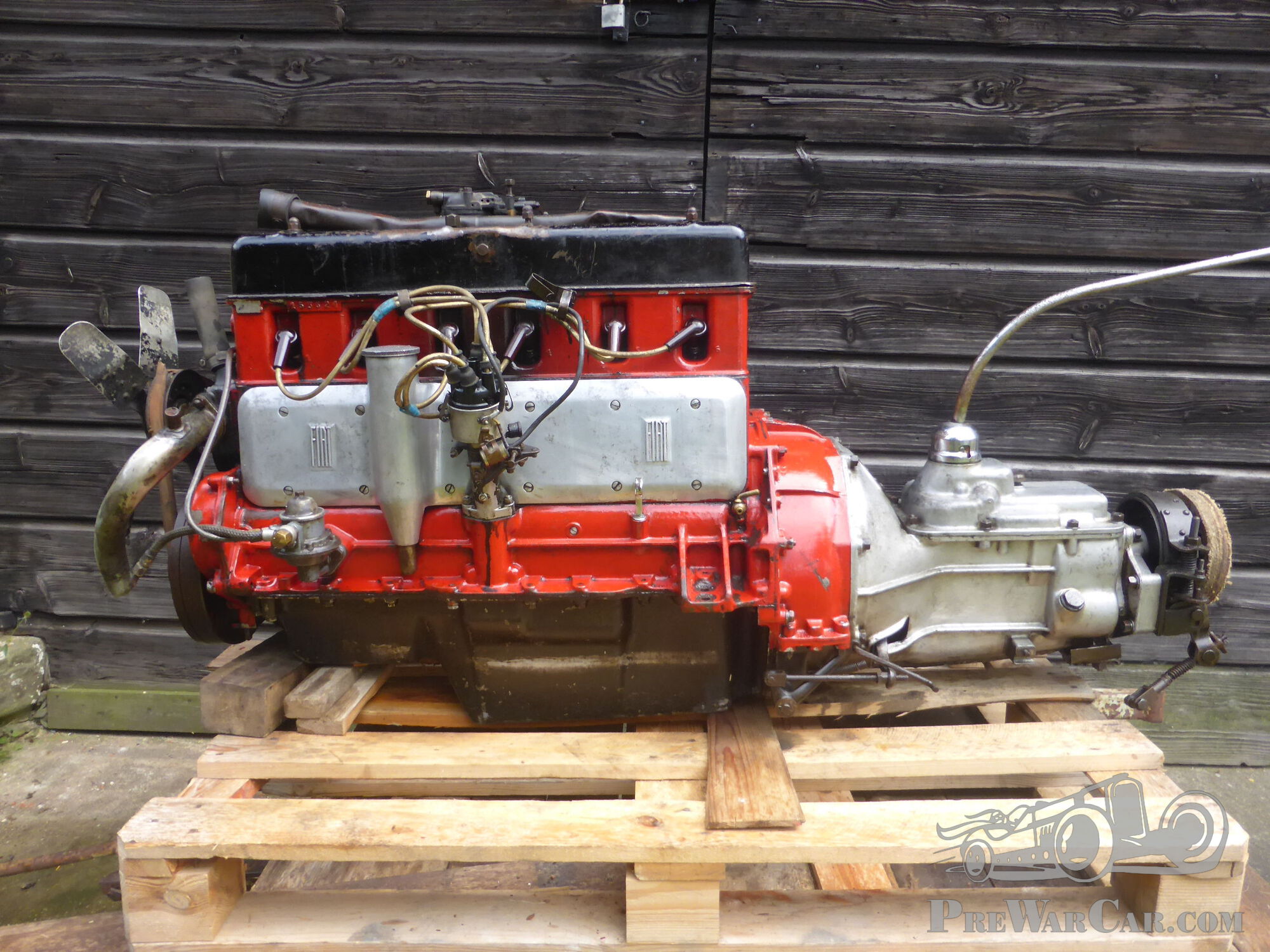 Fiat 2800 Baujahr 1938: Motor mit Getriebe und allen Anbauteilen