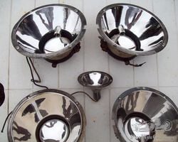 WILLS SAINTE CLAIRE 1920s ERA. 4 nice inner headlights with tilting solenoid 7 inch.