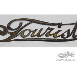 Brass Tourist Motor Car Co Radiator Script Emblem