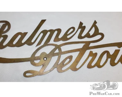 Brass Chalmers Detroit Motor Car Co Radiator Script Emblem