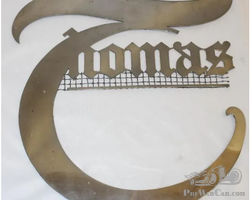 Brass Thomas Flyer Motor Car Co Radiator Script Emblem