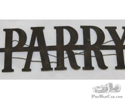 Brass Parry Motor Car Co Radiator Script Emblem