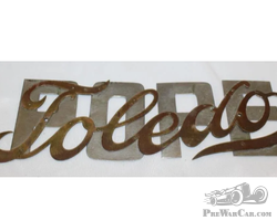 Brass Pope Toledo Motor Car Co Radiator Script Emblem