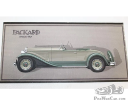 1931 Packard Motor Car Co 7-34 Speedster Werner Gubitz Original Design Artwork Sales Display Card
