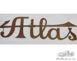 Brass Atlas Motor Car Co Radiator Script Emblem
