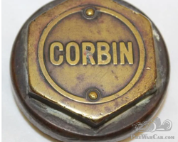 Corbin Motor Car Co Brass Automobile Threaded Hubcap