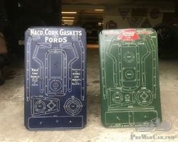 2 Dealer-display for Ford T gaskets . painted tin