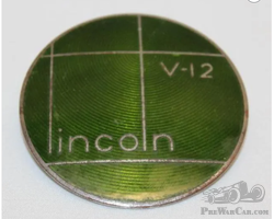 1935-1940 Lincoln V12 Custom Green Radiator Emblem Badge