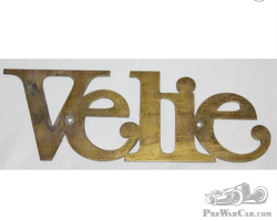 Velie Motor Car Co Brass Radiator Emblem Script