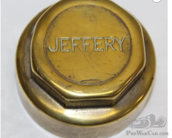 1910's Brass Jeffery Motor Car Co Threaded Hubcap