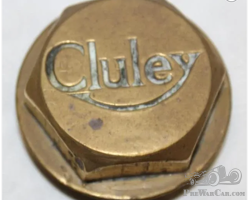 1910's Brass Cluley Motor Car Co Threaded Hubcap