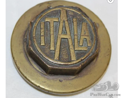 1910's Brass Itala Motor Car Co Threaded Hubcap