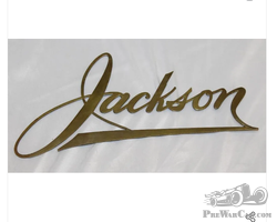 Jackson Motor Car Co Brass Radiator Emblem Script