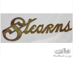 Stearns Motor Car Co Brass Radiator Emblem Script