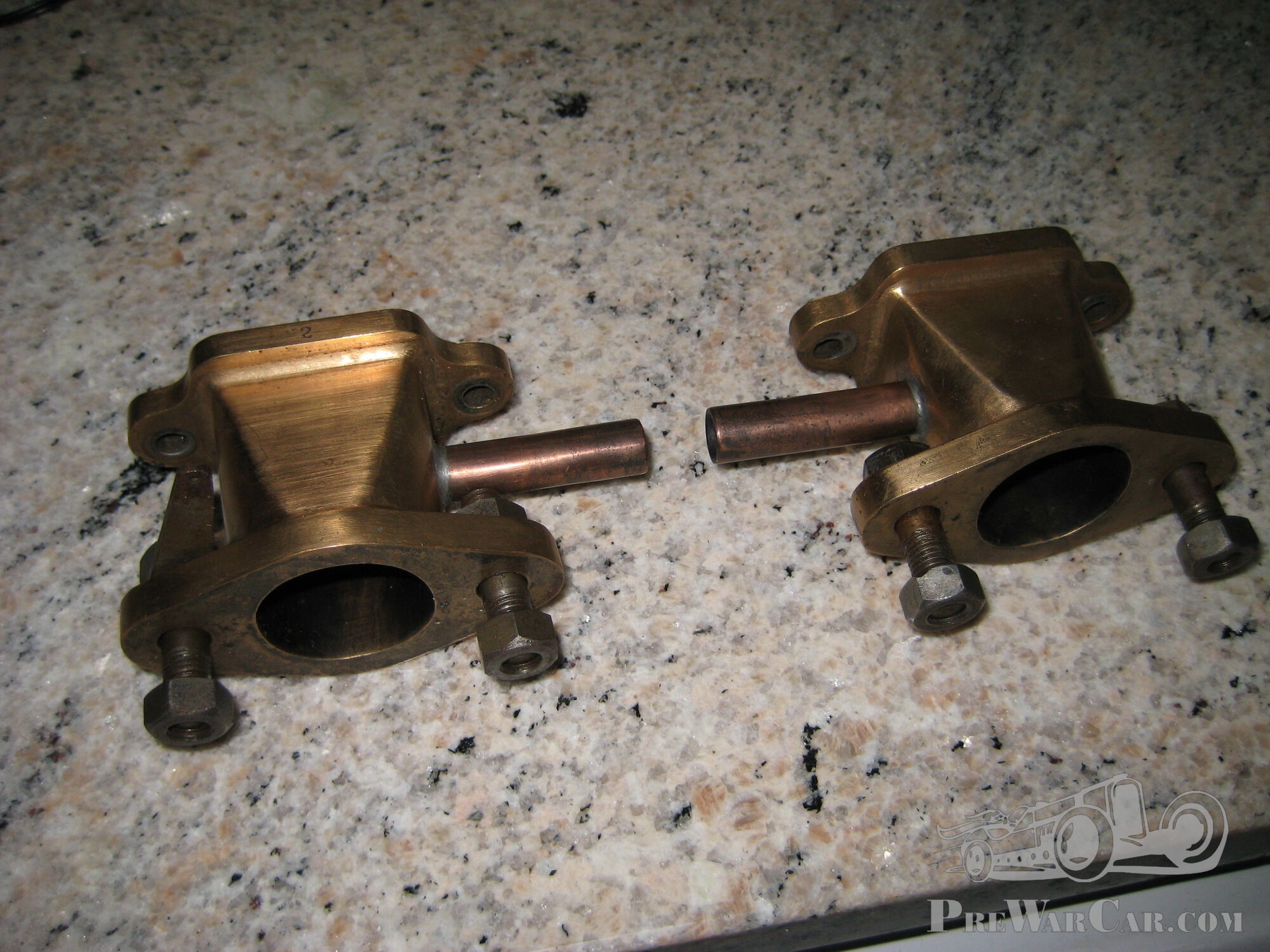 Pair of Bronze Manifold Extensions 35mm Solex