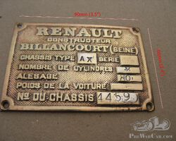 Renault AX chassis plate