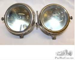 Pair of Brass Alerio Magnifier Cowl Lights