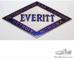 1911-1912 Everitt Metzger Radiator Emblem Badge