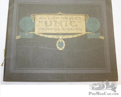 1906-1910 UNIC Automobile Sales Brochure Book
