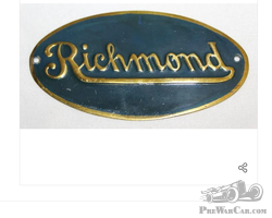 1910's Richmond Motor Car Co Radiator Emblem Badge