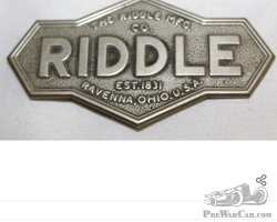 1916-1926 Riddle Motor Car Co Radiator Emblem Badge