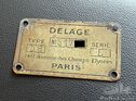 Delage D8 number plate