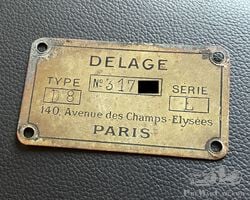 Delage D8 number plate