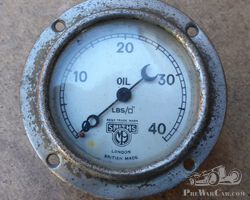 Oil pressure gauge.