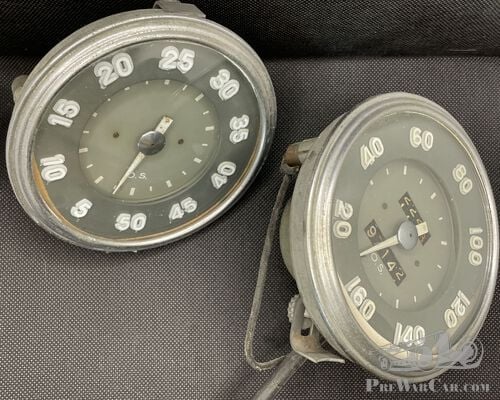 Original O.S. speedometer and rev counter for Delahaye
