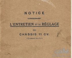 Delage D1 notice entretien
