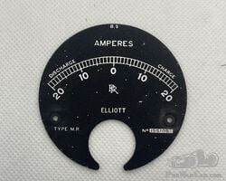 Rolls-Royce Elliott amperemeter gauge face
