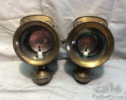 2 brass side lamps circa 1900