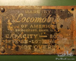 Original Edwardian / Vintage Locomobile chassis plate.