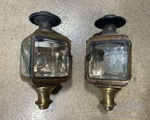 Pair of Bleriot acetylene lamps