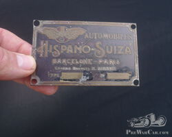 Original Hispano Suiza Chassis Plate