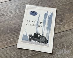 Delage 15hp brochure