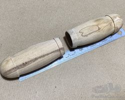 Wooden Handlebar Grips for a Vintage Bicycle or Early Motorcycle.