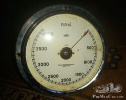 Magnificent Flange Mounted 0-4000 rpm 6 inch 'dinner plate' Rev Counter Tachometer. VSCC Bentley Aero Special