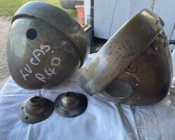Lucas R40 Brass Headlights