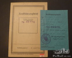 Adler 2 Liter Cabrio Kraftfahrzeugbrief 1938 mit Zulassung