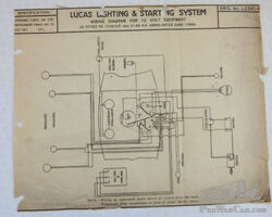 Original LUCAS Arrol Aster Wiring Diagram 1928 L2341A