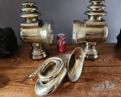 FABULOUS Pair of LARGE French Side Lamps and a Matching Horn
