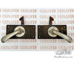 Pair of latches and handles for hood or trunk