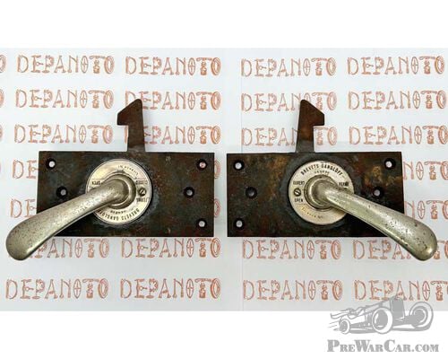 Pair of latches and handles for hood or trunk