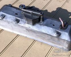 Vintage MG rocker cover and cap. L