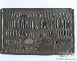 Rolland Pilain Number Plate