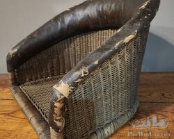 Early Wicker/Leather Bucket Seat for mother-in-law seat, dickey seat, cycle car, etc.